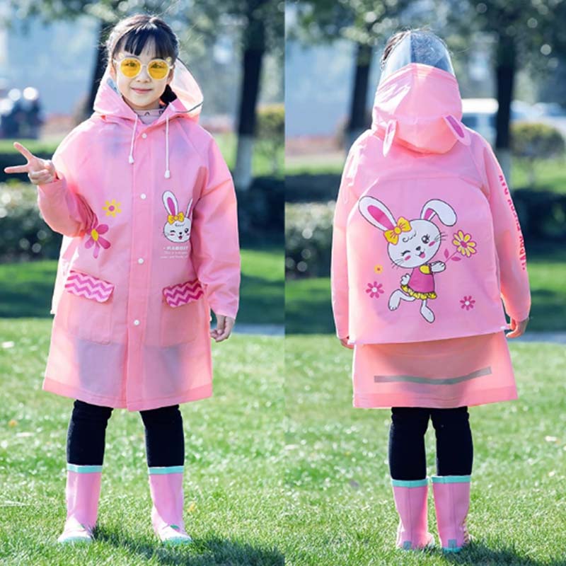 Mochila reflectante para niños con impermeable