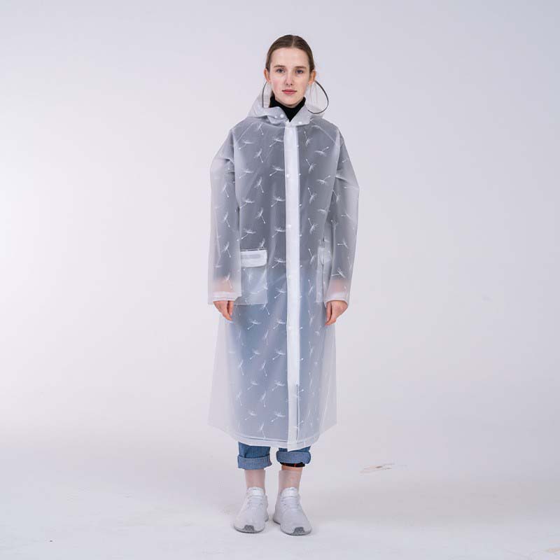 Impermeable con estampado de diente de león grueso