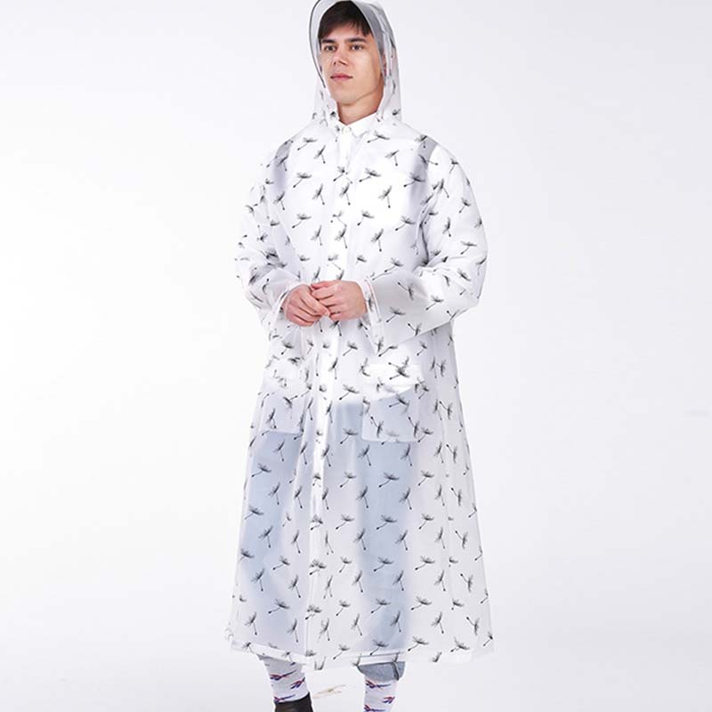 Impermeable con estampado de diente de león grueso