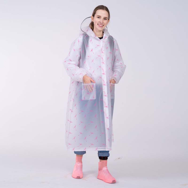 Impermeable con estampado de diente de león grueso