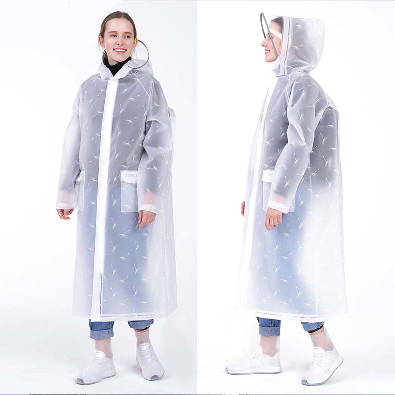 Impermeable con estampado de diente de león grueso