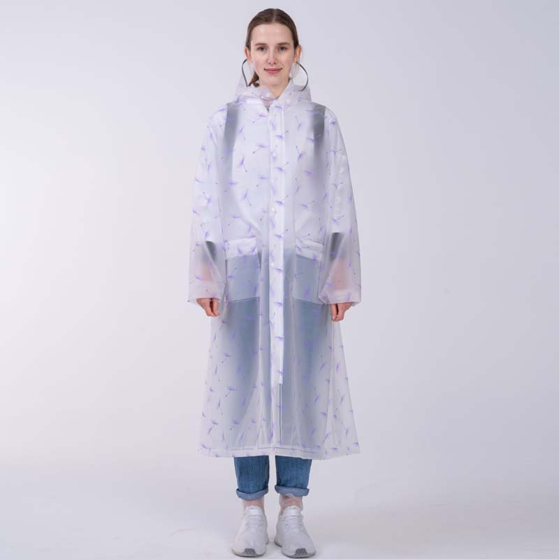 Impermeable con estampado de diente de león grueso
